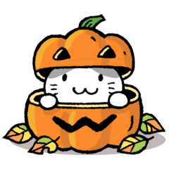 【LINEスタンプ】かぼちゃパンツの猫さん